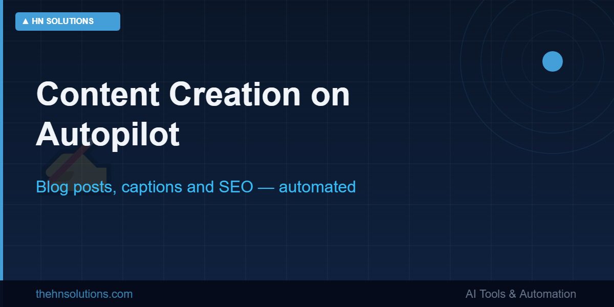 AI automating content creation — blog writing and SEO