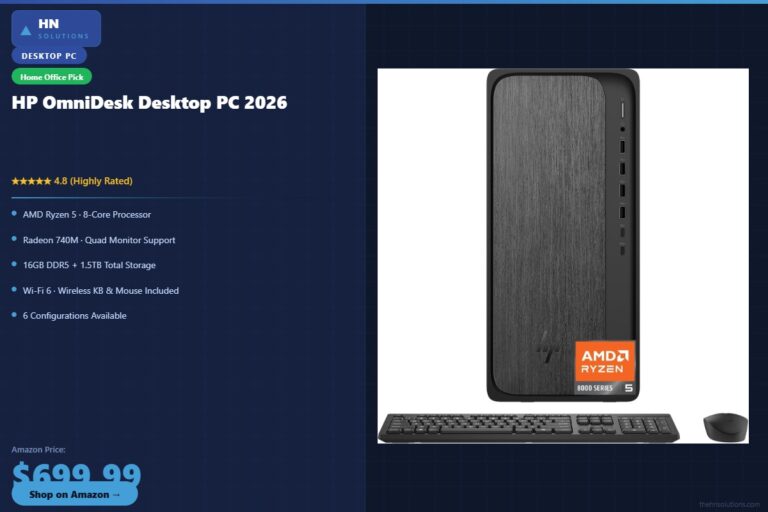 HP OmniDesk Desktop Computer PC 2026 — AMD Ryzen 5