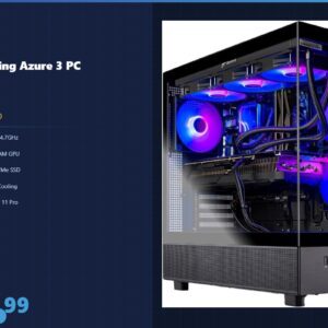 Skytech Gaming Azure 3 Gaming PC Desktop — Ryzen 7 + RX 9070XT