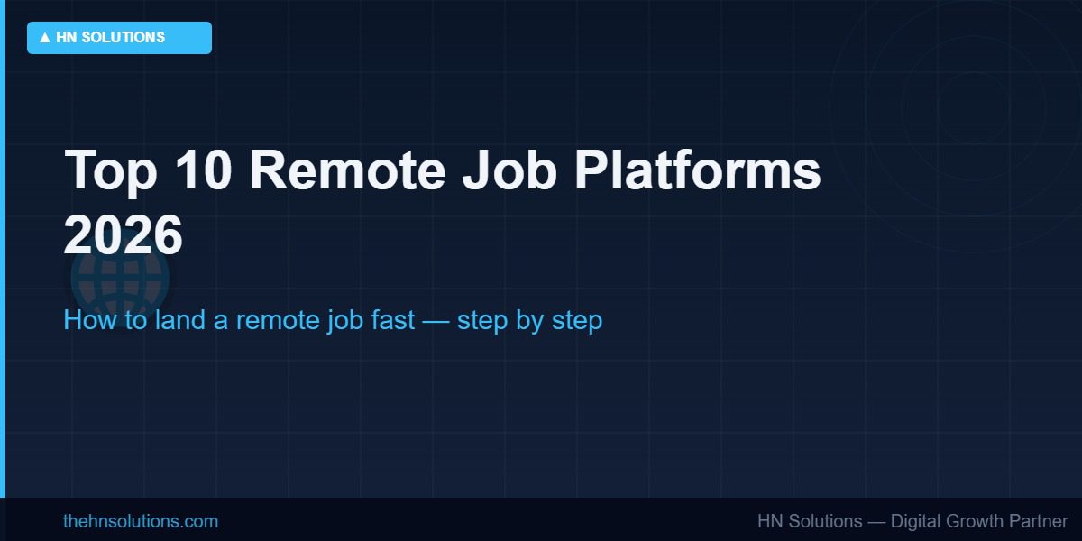 Top 10 remote job platforms 2026 — how to land remote work fast