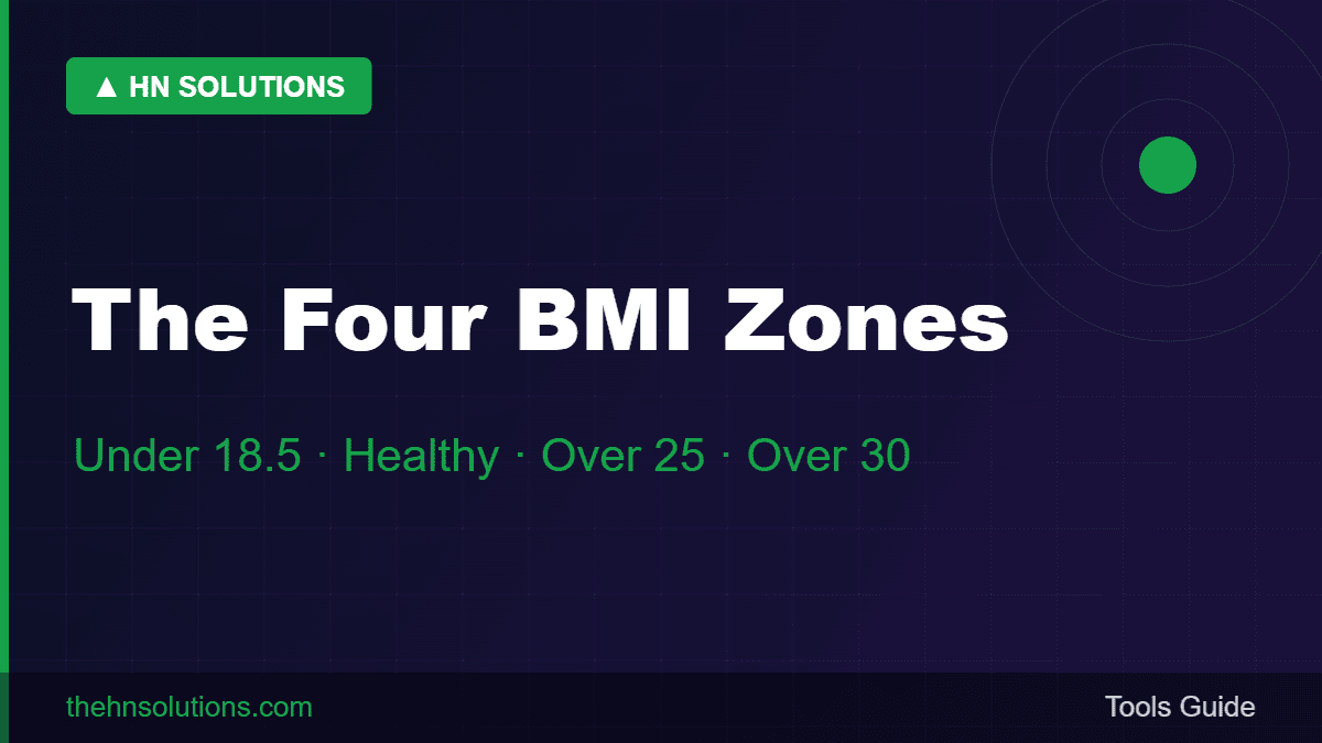 The four BMI zones — under 18.5, healthy, over 25, over 30