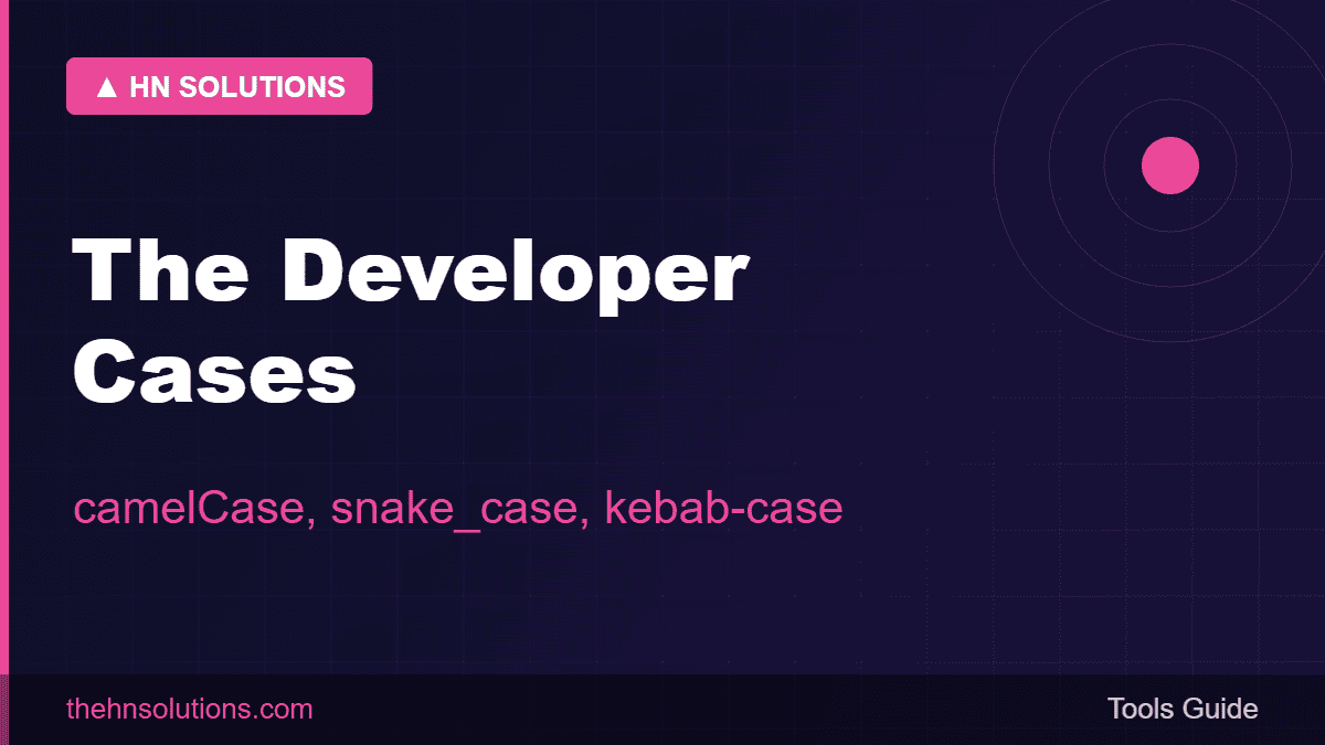 The developer cases — camelCase, snake_case, kebab-case