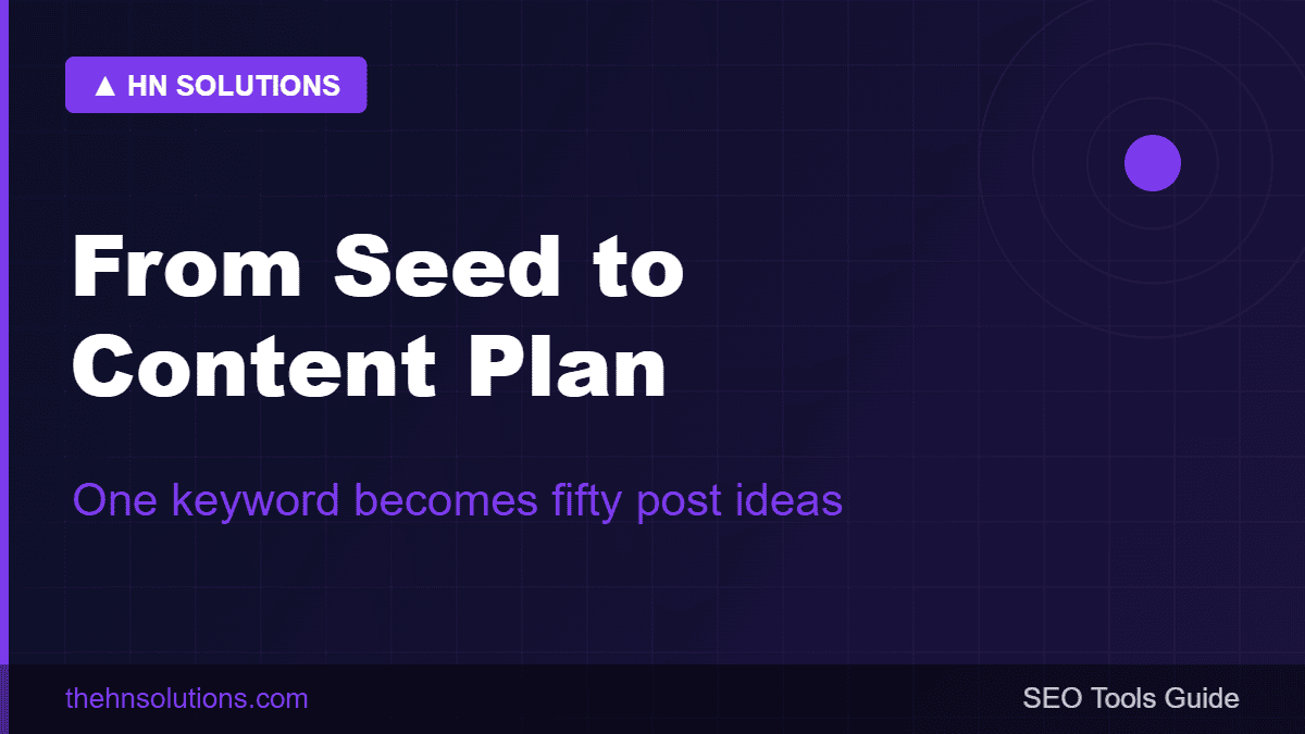 From seed to content plan — one keyword becomes fifty post ideas