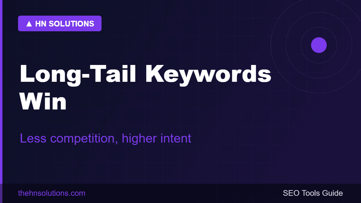 Long-tail keywords win — less competition, higher intent