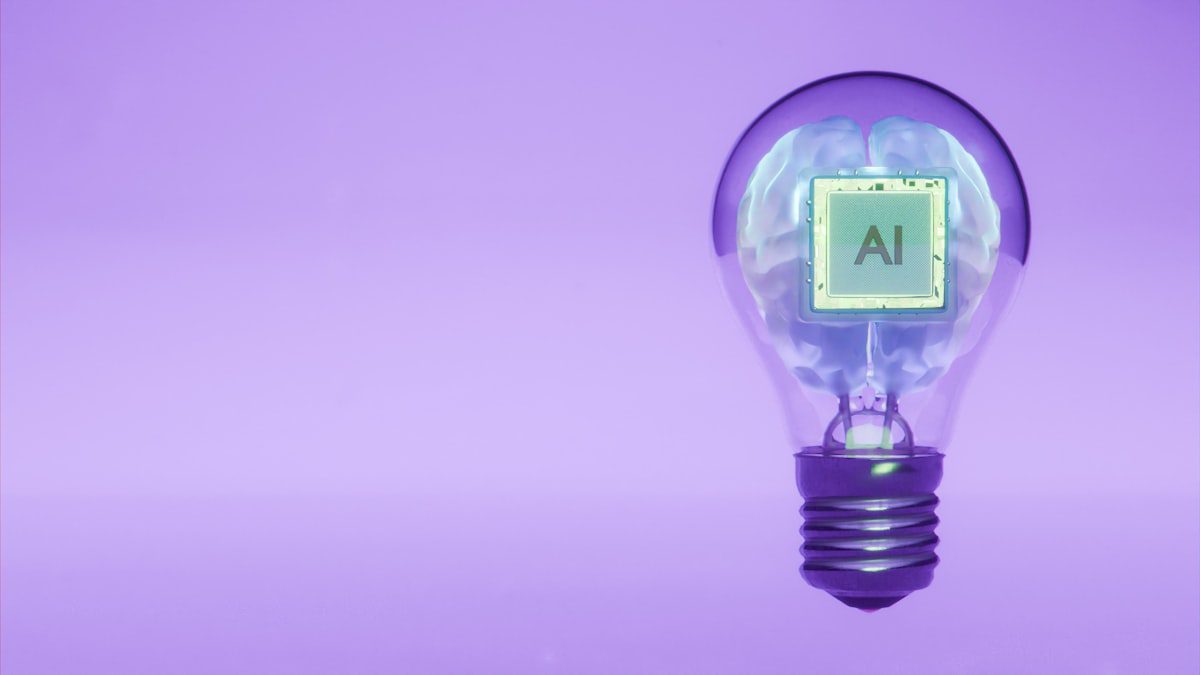 AI brain inside a lightbulb illustrating Notion AI powering blog content creation
