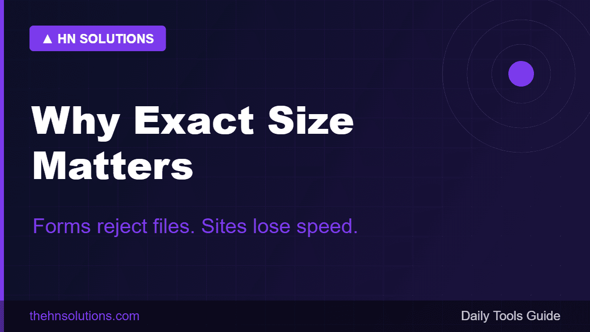 Why exact image size matters — forms reject files and sites lose speed