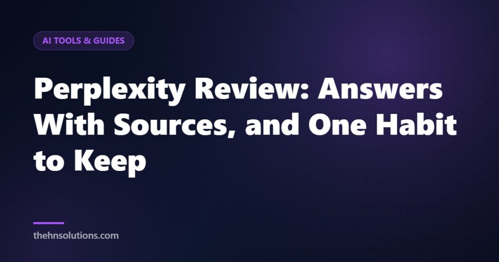 Perplexity Review: Answers With Sources, and One Habit to Keep
