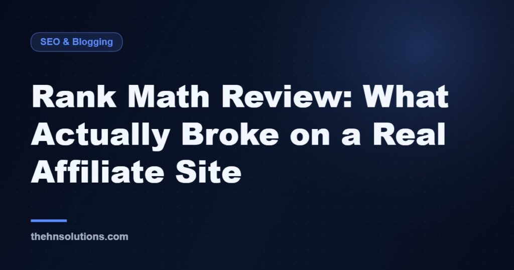 Rank Math on a 174-Page Affiliate Site: Three Things That Cost Me a Weekend